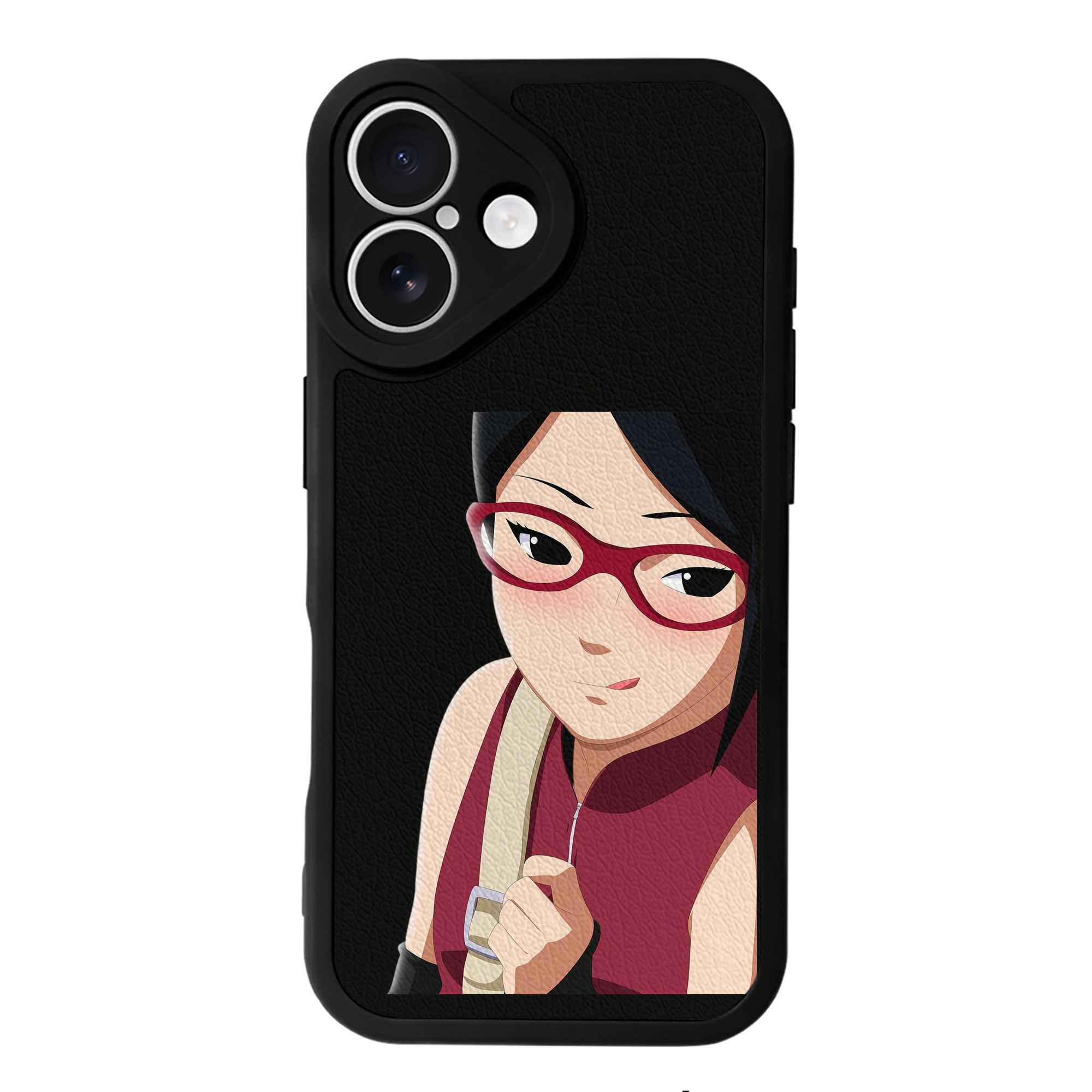 （画像用） NARUTO -ナルト- うちは サラダ Uchiha Sarada 【iPhone 16シリーズ対応】シリコンスマホケース（レザー調） 材質：シリコン